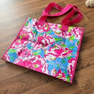 Lilly Pulitzer Vibrant Pink and Blue Floral Tote